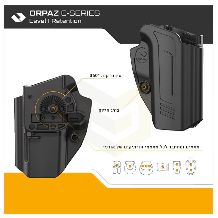 נרתיק אורפז C-Series Level I לגלוק, CZ, Walther ועוד – חלקי המוצר