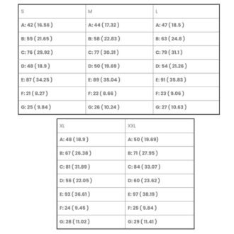 טבלת מידות לחולצת מדי צבא הגנה לישראל טבלת מידות לחולצת מדי צבא הגנה לישראל