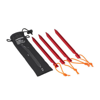 סט של 4 יתדות לאוהלים מאלומיניום של חגור, צבע אדום