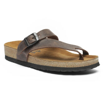 סנדלי אצבע לגבר – דגם עומר של טבע נאות – חום טוף משומן עור סנדלי אצבע לגבר – דגם עומר של טבע נאות – חום טוף משומן עור