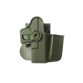 נרתיק משולב לאקדח ומחסנית עם מנגנון אבטחה Level 2 לגלוק 17, 19, 18, 22, 23 ועוד – ירוק IMI-Z1023 נרתיק משולב לאקדח ומחסנית עם מנגנון אבטחה Level 2 לגלוק 17, 19, 18, 22, 23 ועוד – ירוק IMI-Z1023