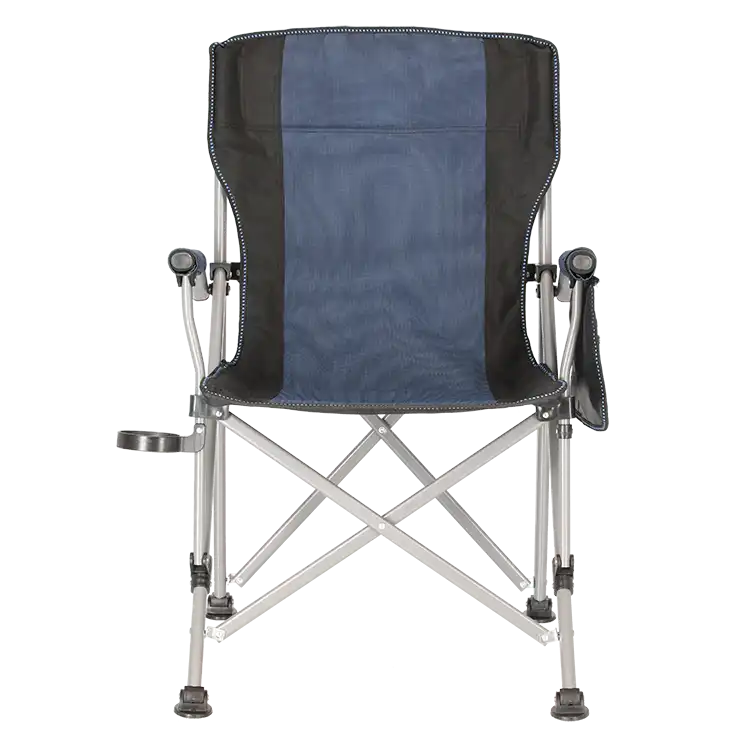 כיסא קמפינג מתקפל כחול חזית