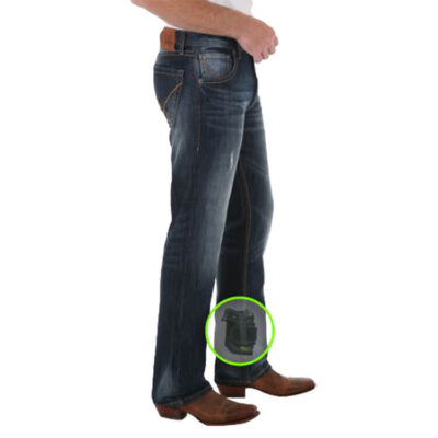 רצועת קרסול לנרתיקי סטיקי הולסטרס Sticky AnkleBiter בתוך ג’ינס