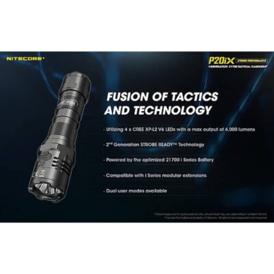 פנס יד הצפה טקטי נטען, 4000 לומן, למרחק 221 מטרים – Nitecore