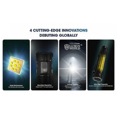 פנס יד עצמתי נטען, 4000 לומן, למרחק 450 מטר – Nitecore