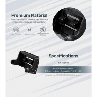 מתאם פנס לקסדת ספורט לפנסים NU21 ו-NU25 של Nitecore מתאם פנס לקסדת ספורט לפנסים NU21 ו-NU25 של Nitecore