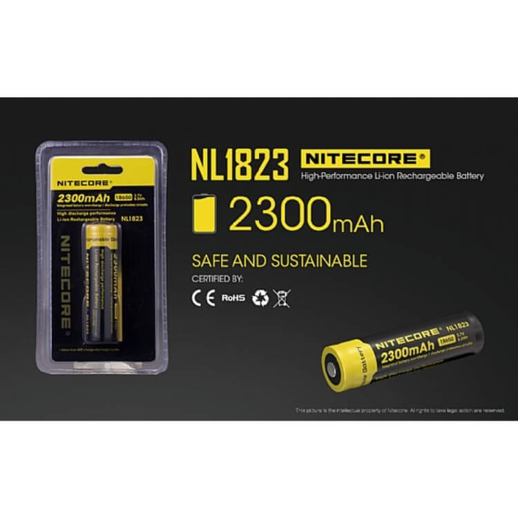 סוללת ליתיום נטענת 18650 2300mAh של Nitecore