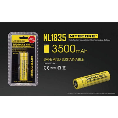 סוללת 18650 ליתיום נטענת 3500mAh של Nitecore