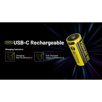 סוללת ליתיום CR123A 16340 עם טעינת USB-C של Nitecore סוללת ליתיום CR123A 16340 עם טעינת USB-C של Nitecore