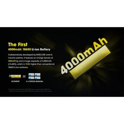 סוללת ליתיום נטענת 18650 4000mAh 10A של Nitecore