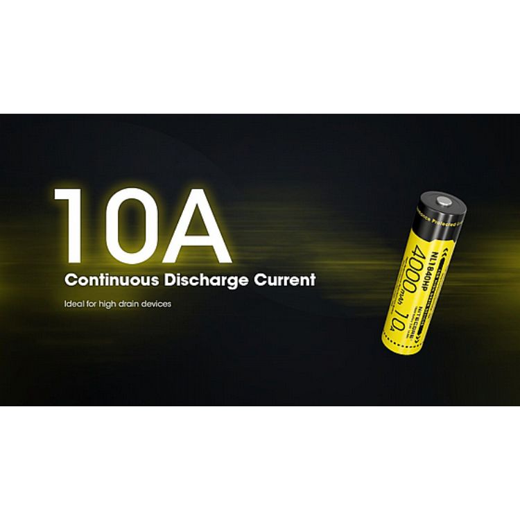 סוללת ליתיום נטענת 18650 4000mAh 10A של Nitecore