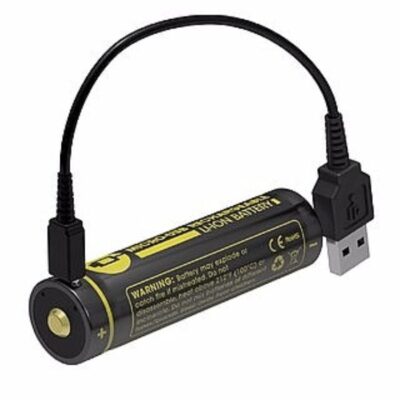 סוללת ליתיום עם טעינת USB, סוג 18650 3400mAh של Nitecore