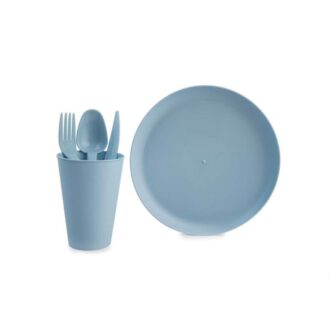 סט פיקניק רב פעמי ל-6 אנשים – צלחות, כוסות וסכו”ם – תכלת(2) סט פיקניק רב פעמי ל-6 אנשים – צלחות, כוסות וסכו”ם – תכלת(2)