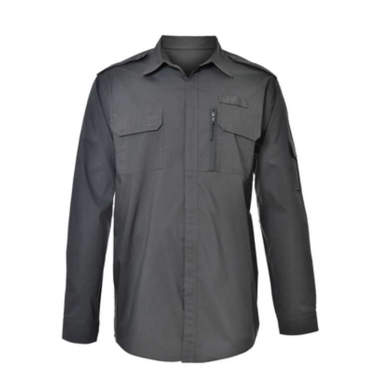 חולצה טקטית מכופתרת עם שרוול ארוך – COMBATEX – אפור