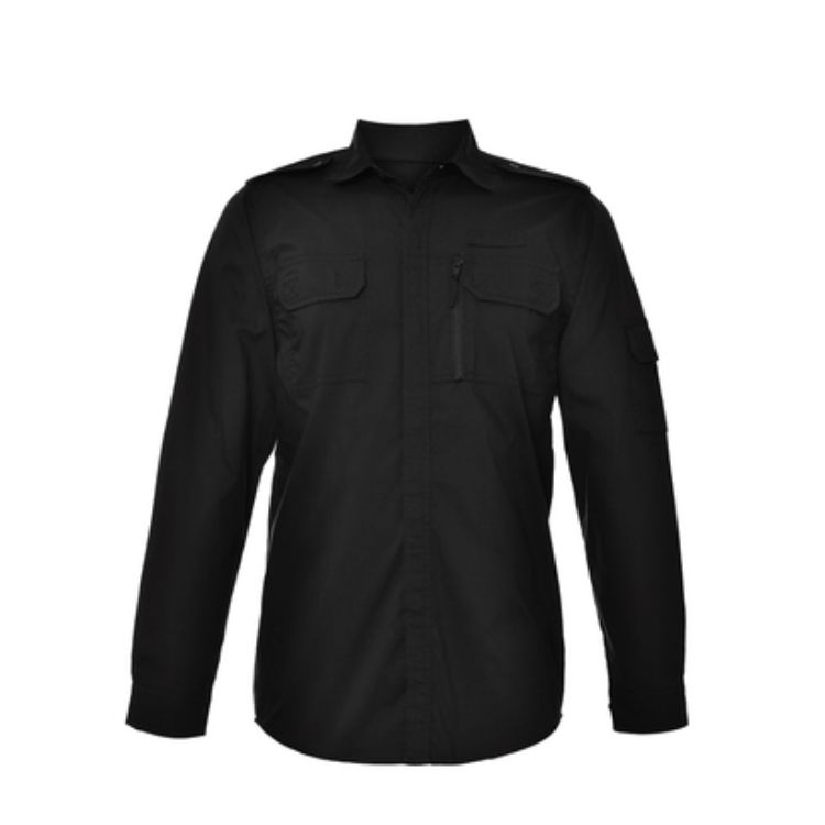 חולצה טקטית מכופתרת עם שרוול ארוך – COMBATEX – שחור